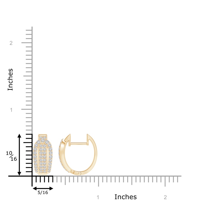 1.5mm HSI2 Belt Buckle Style Pavé-Set Diamond Hinged Hoop Earrings in Yellow Gold product image