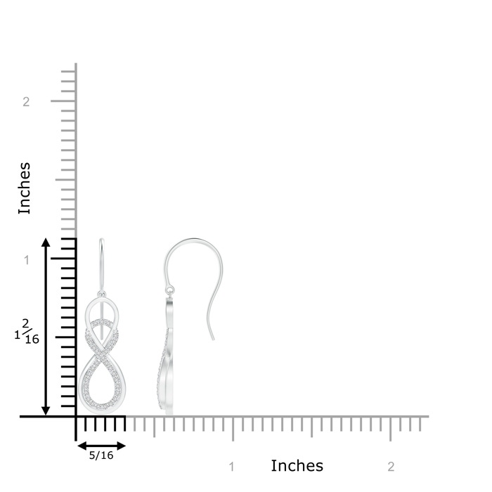 0.9mm HSI2 Interlinked Infinity Diamond Dangle Earrings in White Gold product image