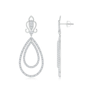 1.6mm GVS2 Vintage Style Diamond Double Drop Earrings in P950 Platinum