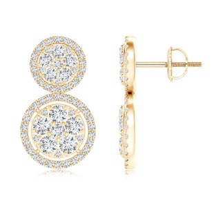 2.4mm GVS2 Two-Tier Diamond Clustre Halo Stud Earrings in Yellow Gold