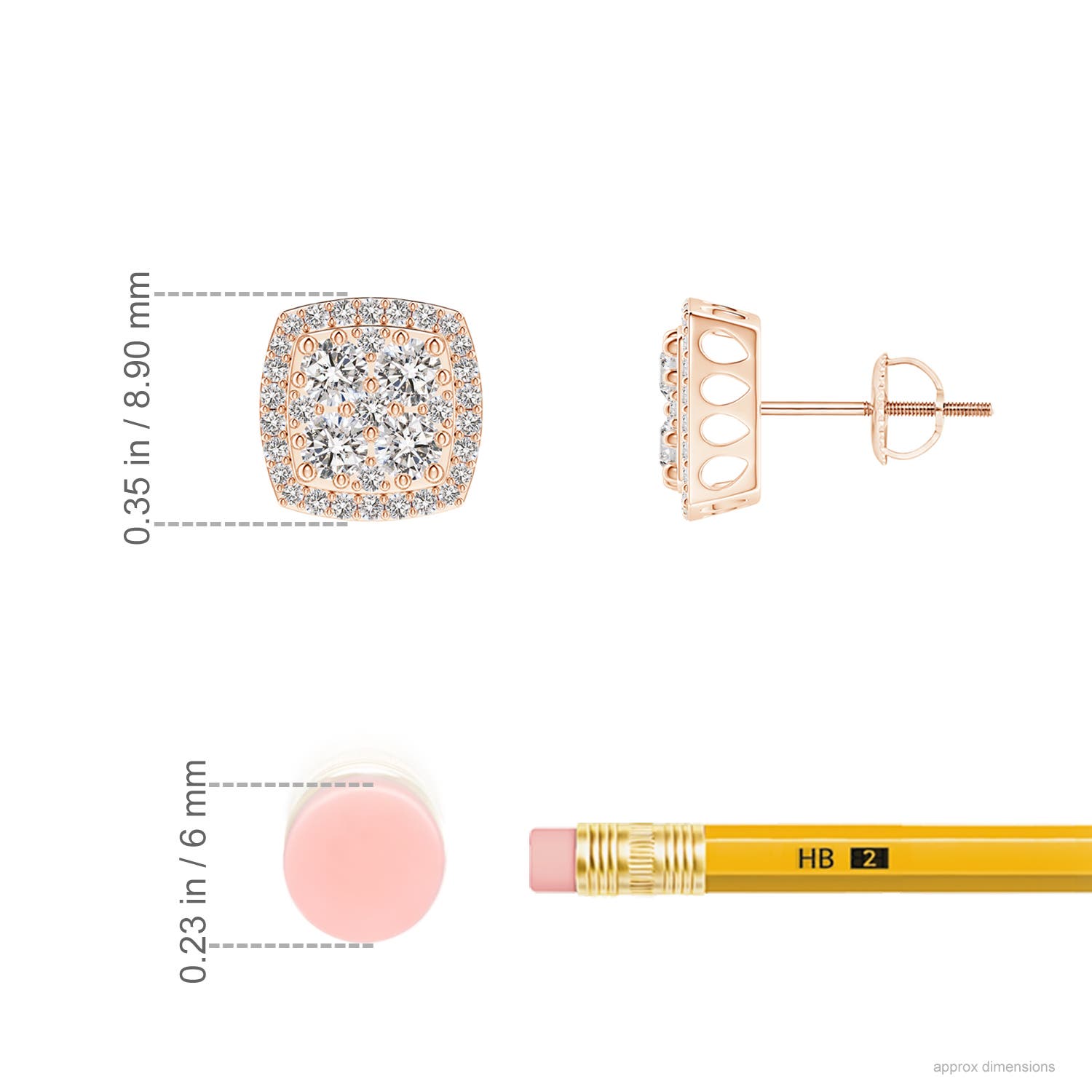 I-J, I1-I2 / 0.76 CT / 14 KT Rose Gold