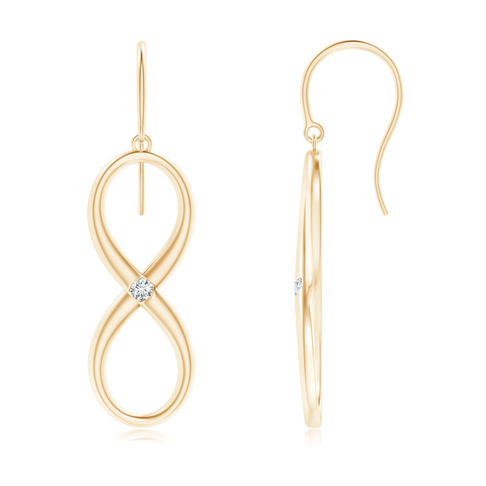 2mm GVS2 Gypsy-Set Diamond Infinity Dangle Earrings in 9K Yellow Gold