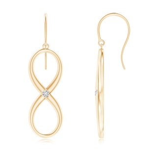 2mm HSI2 Gypsy-Set Diamond Infinity Dangle Earrings in 9K Yellow Gold