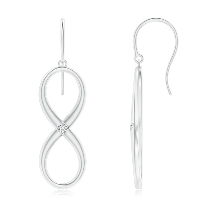 2mm HSI2 Gypsy-Set Diamond Infinity Dangle Earrings in White Gold 