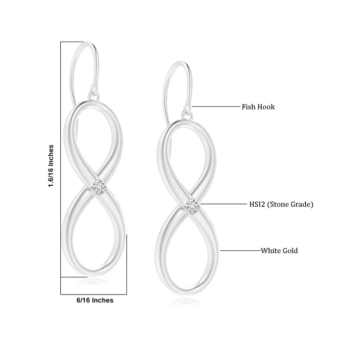 2mm HSI2 Gypsy-Set Diamond Infinity Dangle Earrings in White Gold Product Image