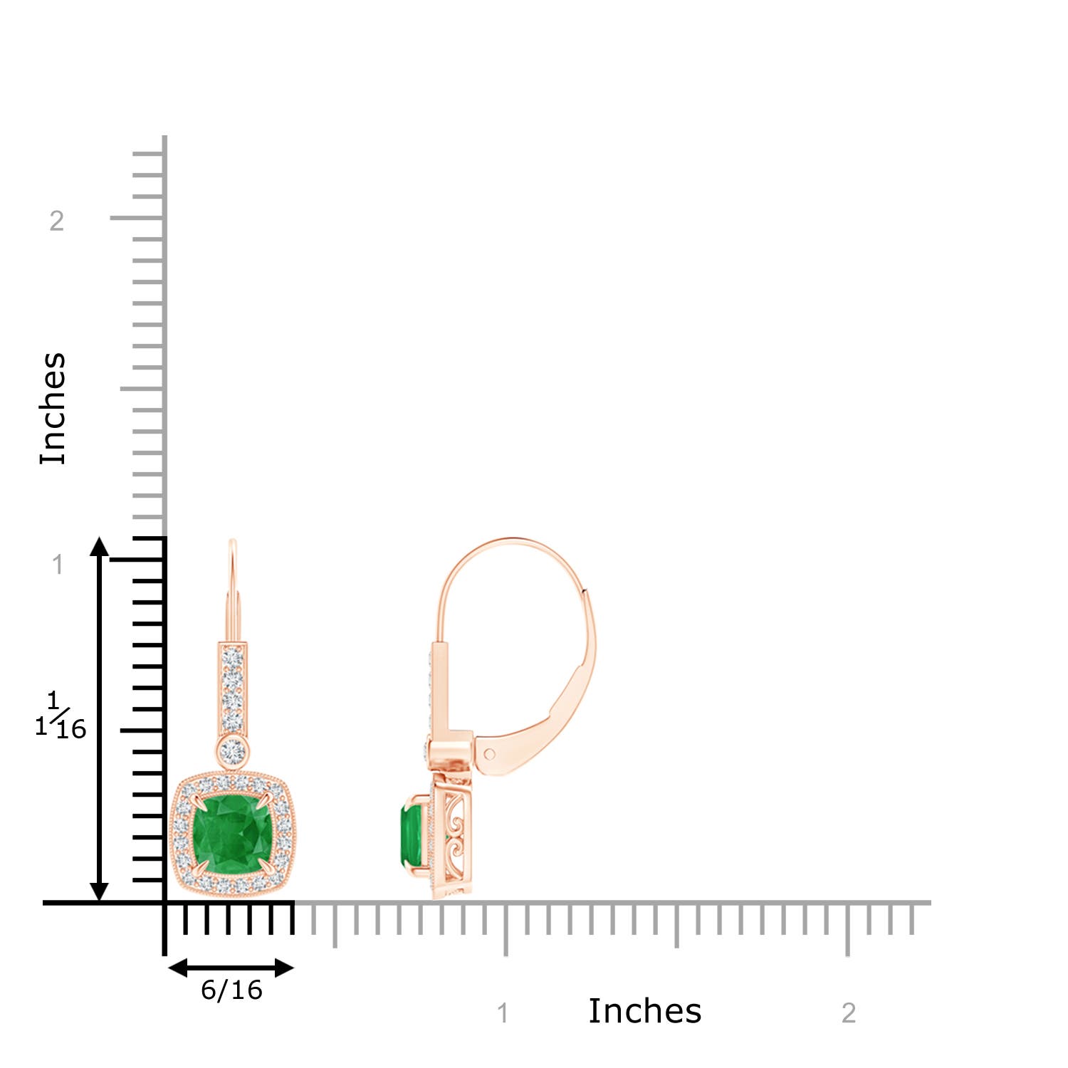 A - Emerald / 1.42 CT / 14 KT Rose Gold