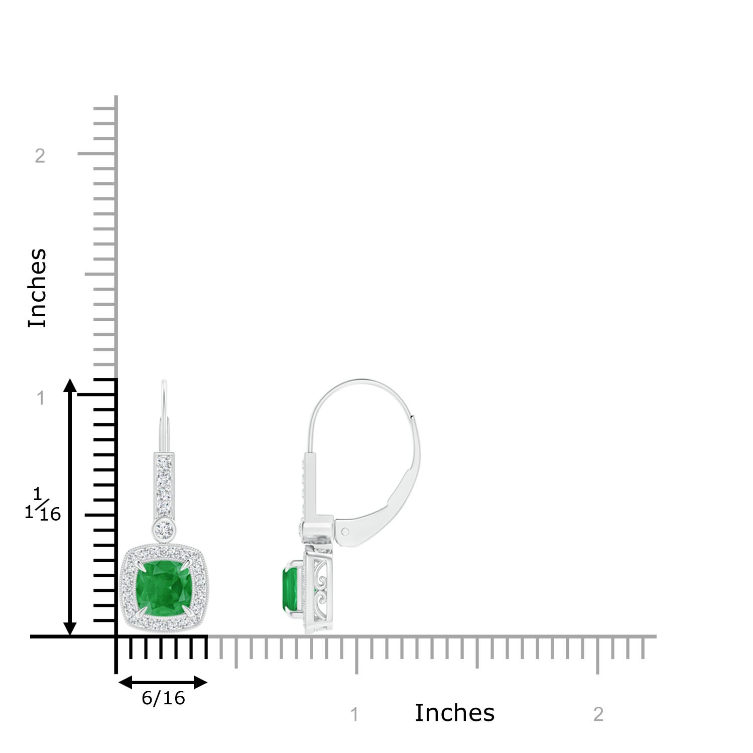 A - Emerald / 1.42 CT / 14 KT White Gold