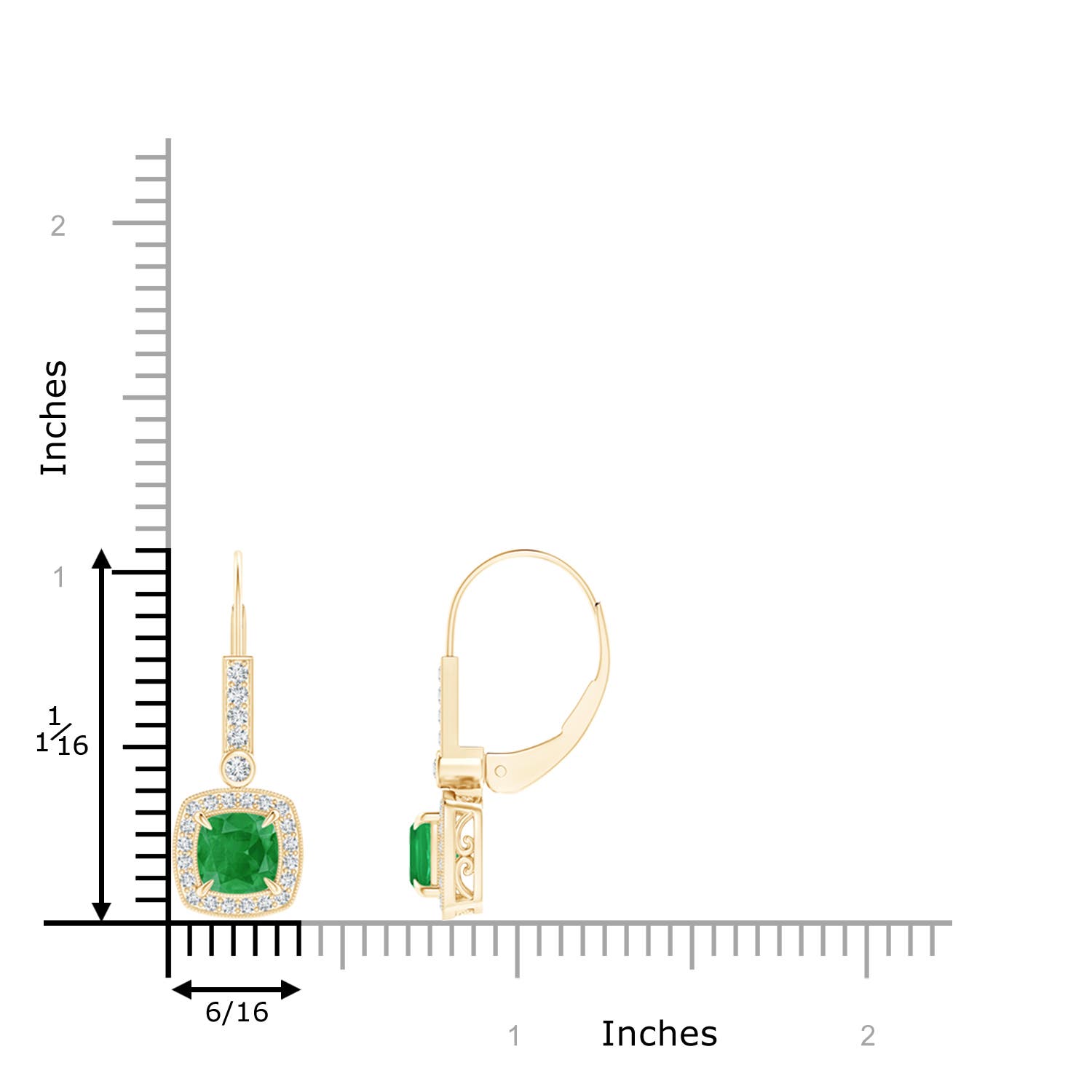 A - Emerald / 1.42 CT / 14 KT Yellow Gold