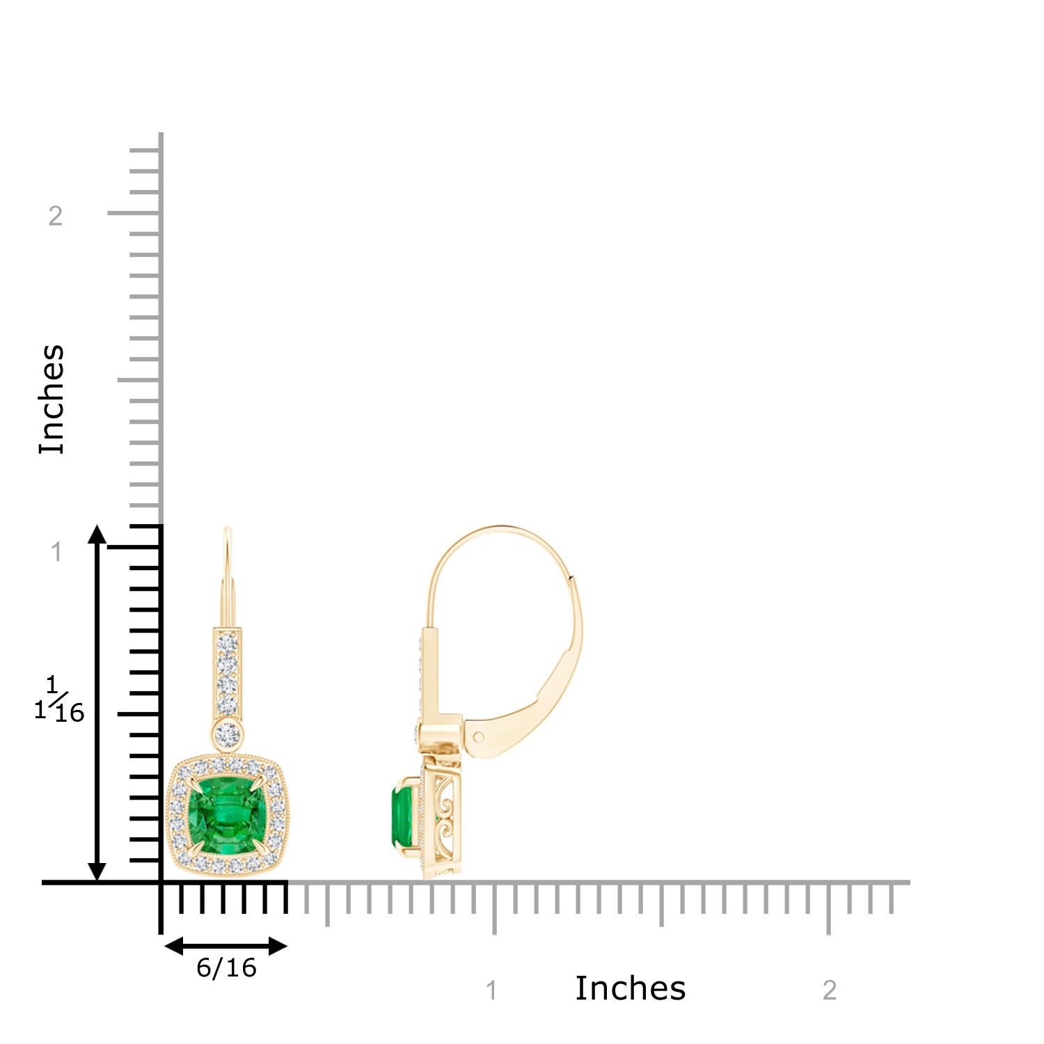 AAA - Emerald / 1.42 CT / 14 KT Yellow Gold