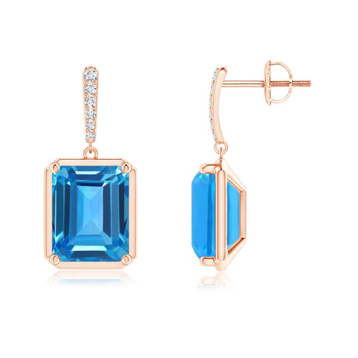 AAAA - Swiss Blue Topaz / 8.07 CT / 14 KT Rose Gold