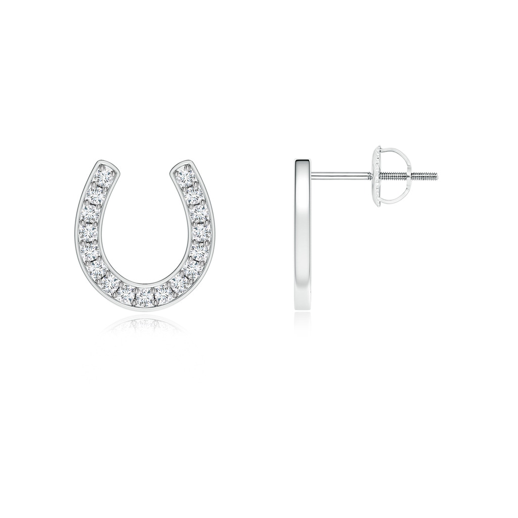 1.15mm GVS2 Pave-Set Diamond Horseshoe Stud Earrings in P950 Platinum