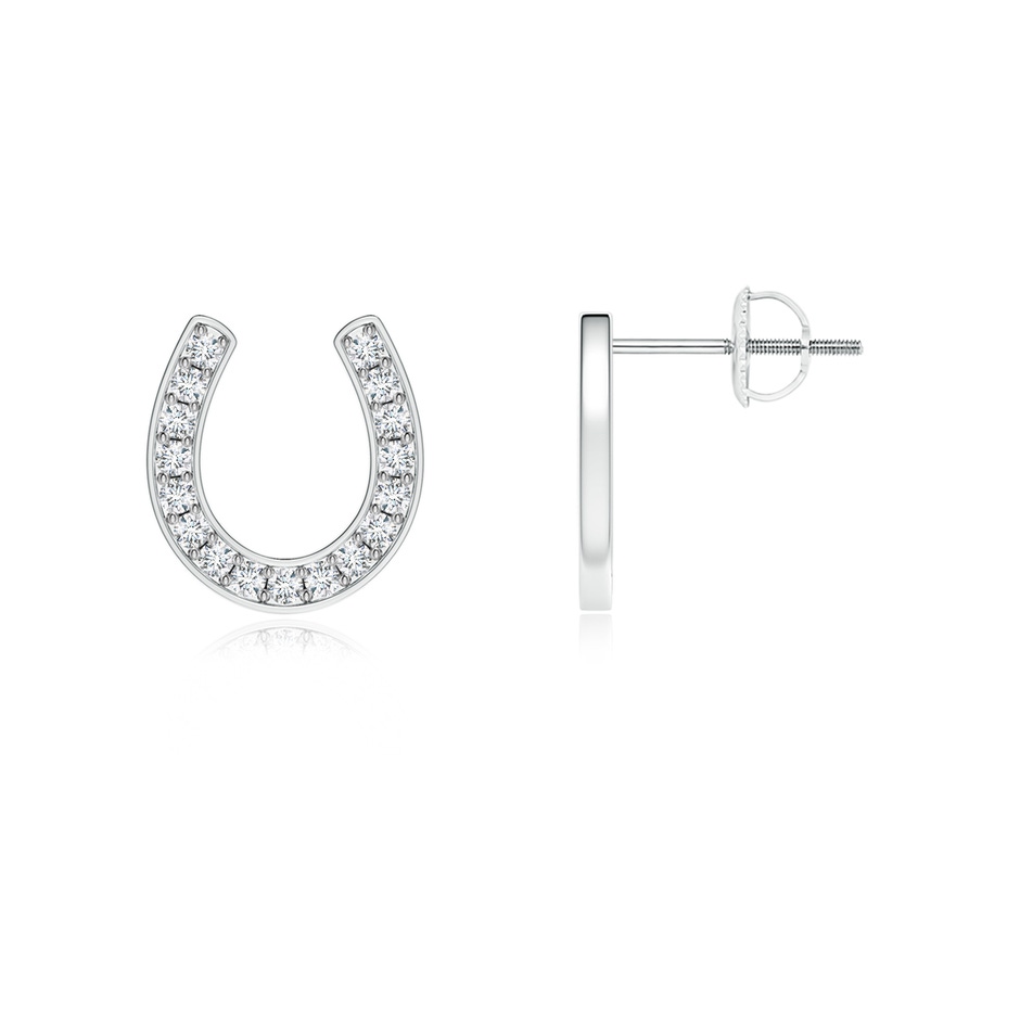 1.15mm GVS2 Pave-Set Diamond Horseshoe Stud Earrings in P950 Platinum 