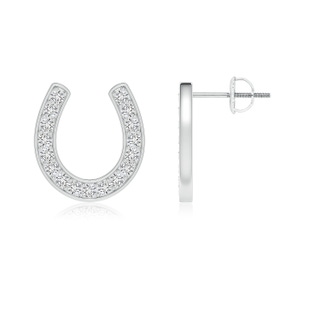 1.5mm HSI2 Pave-Set Diamond Horseshoe Stud Earrings in White Gold