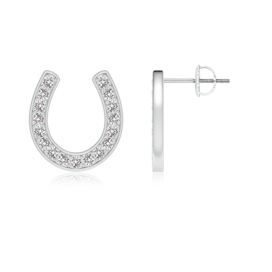 1.5mm IJI1I2 Pave-Set Diamond Horseshoe Stud Earrings in P950 Platinum 