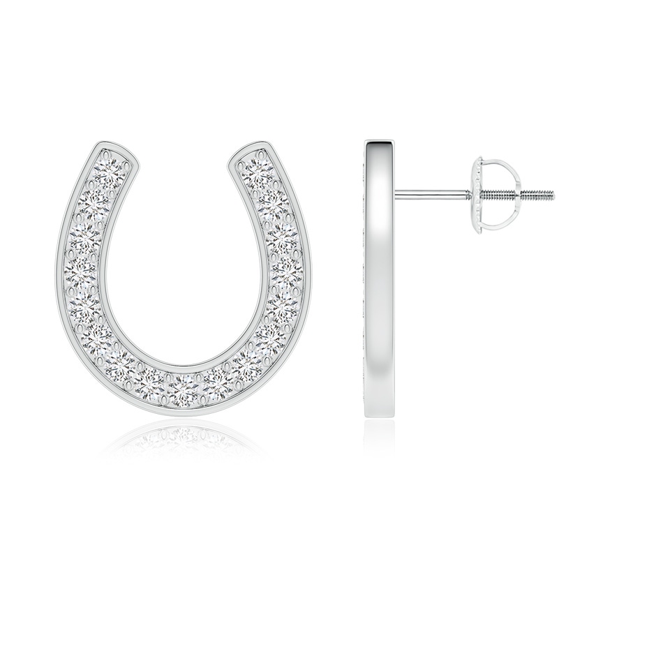 1.75mm HSI2 Pave-Set Diamond Horseshoe Stud Earrings in P950 Platinum 