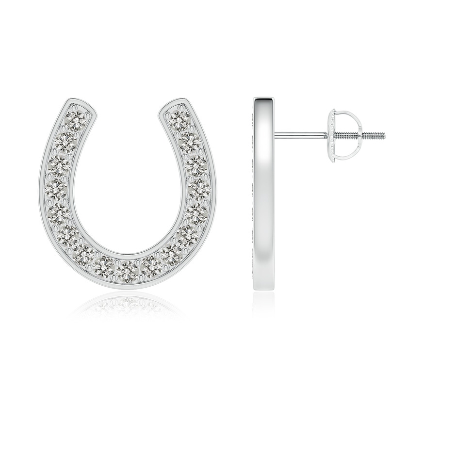 1.75mm KI3 Pave-Set Diamond Horseshoe Stud Earrings in White Gold 