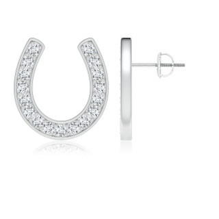 1.9mm GVS2 Pave-Set Diamond Horseshoe Stud Earrings in P950 Platinum