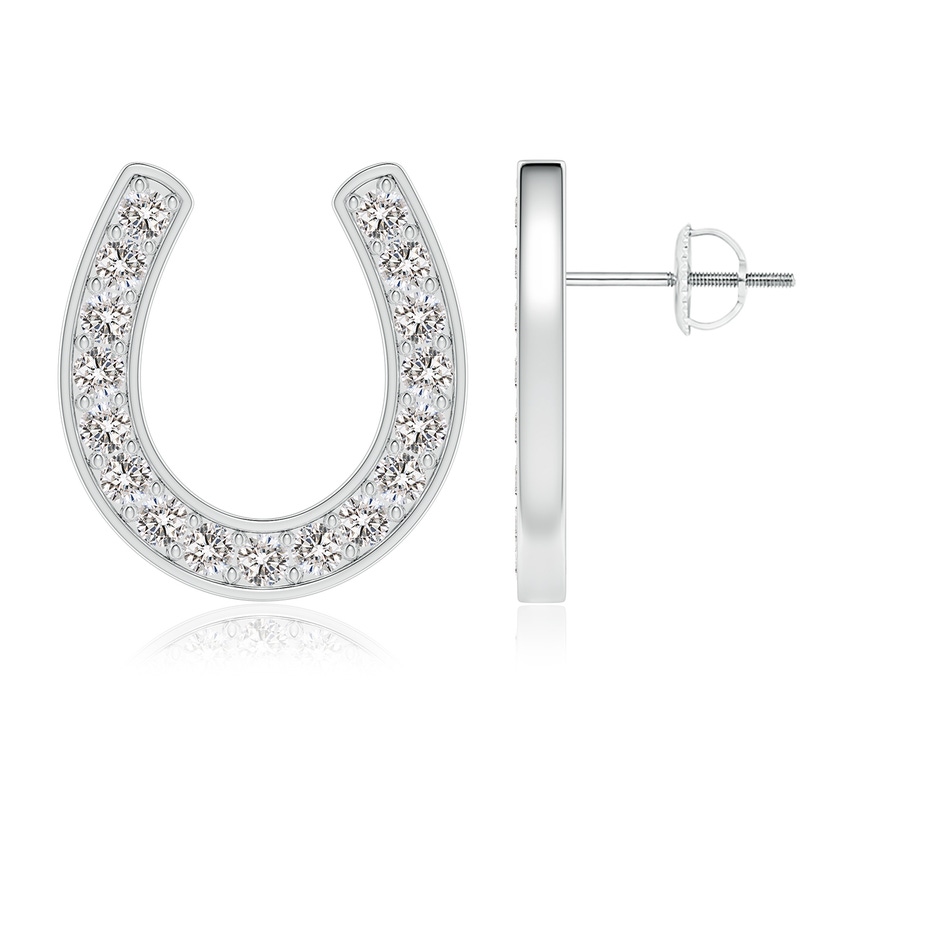 1.9mm IJI1I2 Pave-Set Diamond Horseshoe Stud Earrings in 18K White Gold 