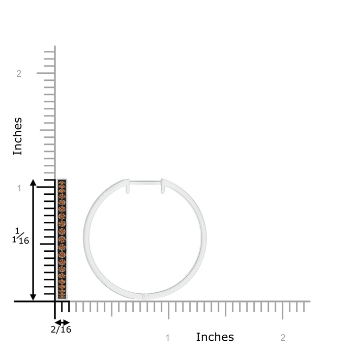 1.6mm AAAA Pavé-Set Coffee Diamond Hoop Earrings with Milgrain in P950 Platinum product image