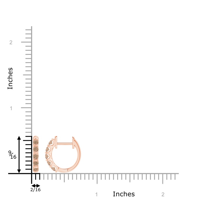 2.2mm AA Bar-Set Brown Diamond Huggie Hoop Earrings in Rose Gold product image