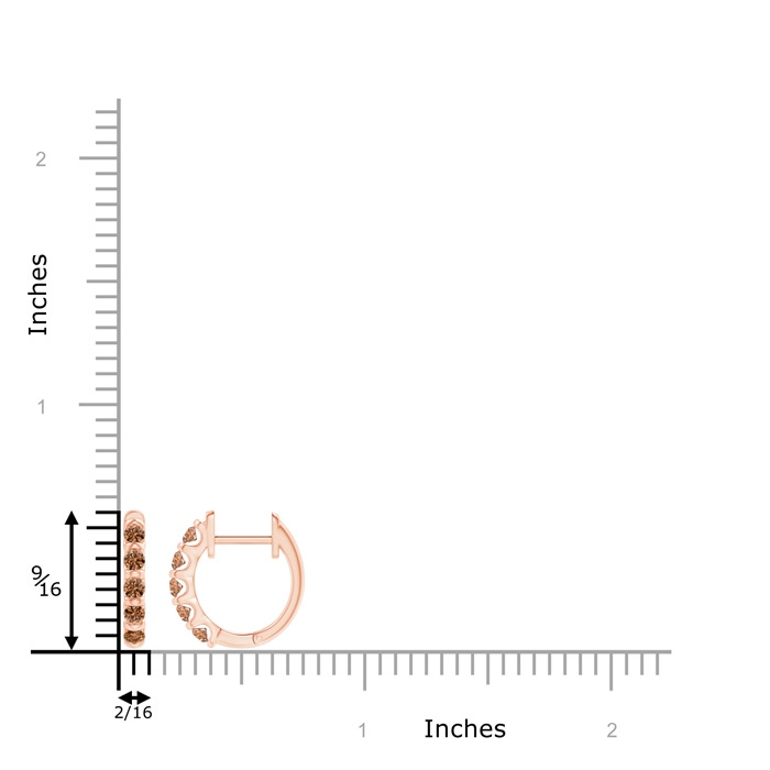 2.2mm AAAA Bar-Set Brown Diamond Huggie Hoop Earrings in Rose Gold product image