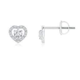 Heart White Gold Diamond Earrings
