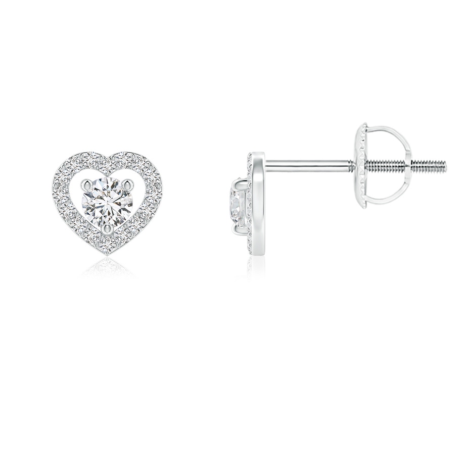2.5mm HSI2 Solitaire Diamond Open Heart Studs with Accents in P950 Platinum 