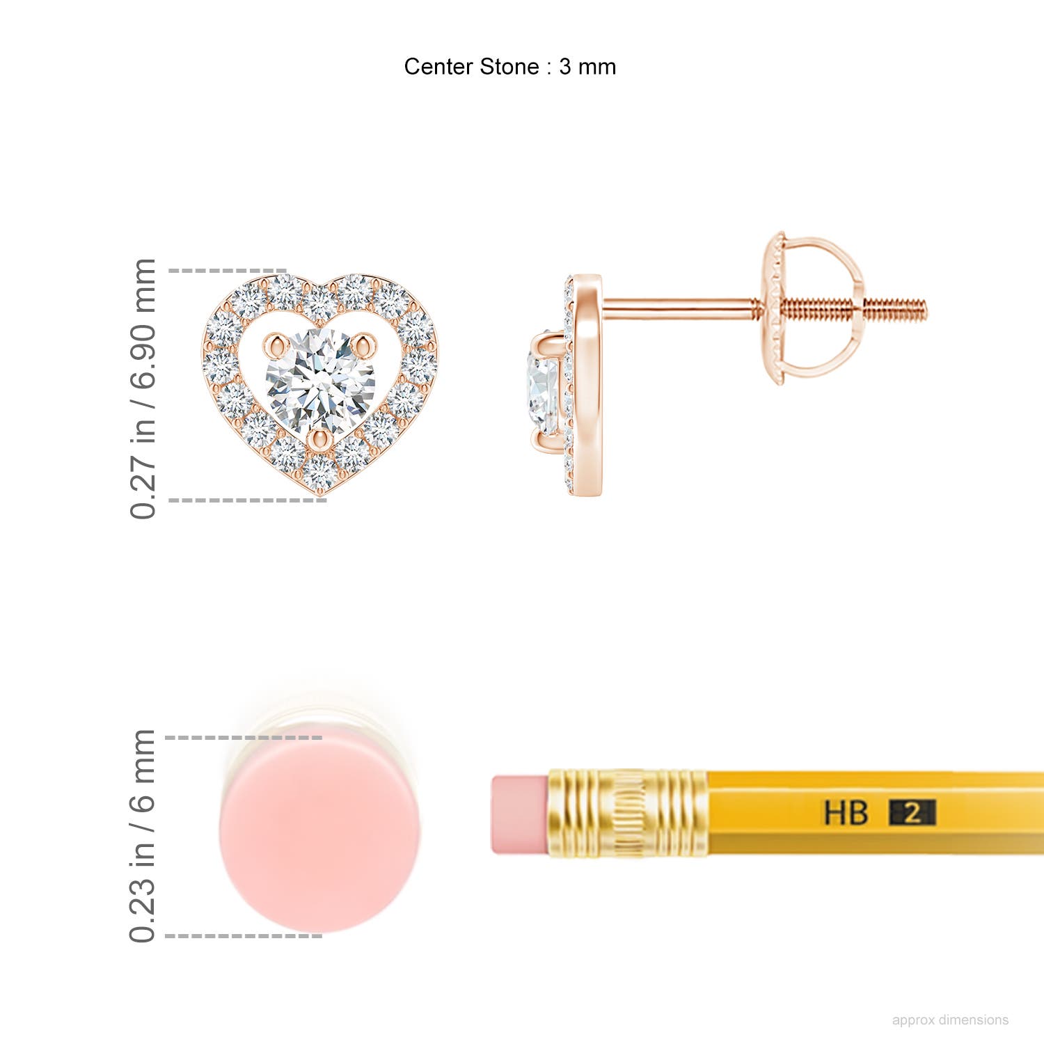 F-G, VS / 0.34 CT / 14 KT Rose Gold