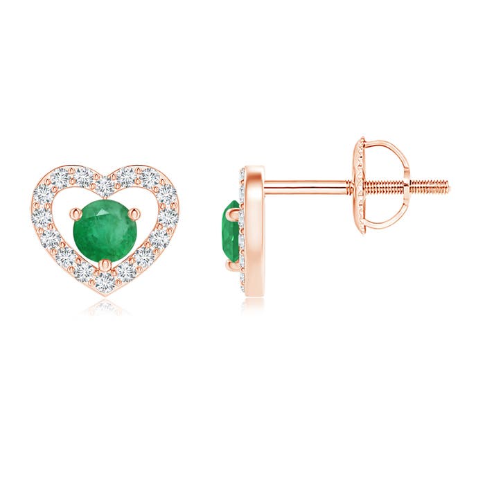 A - Emerald / 0.19 CT / 14 KT Rose Gold