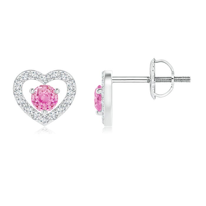 A - Pink Sapphire / 0.23 CT / 14 KT White Gold