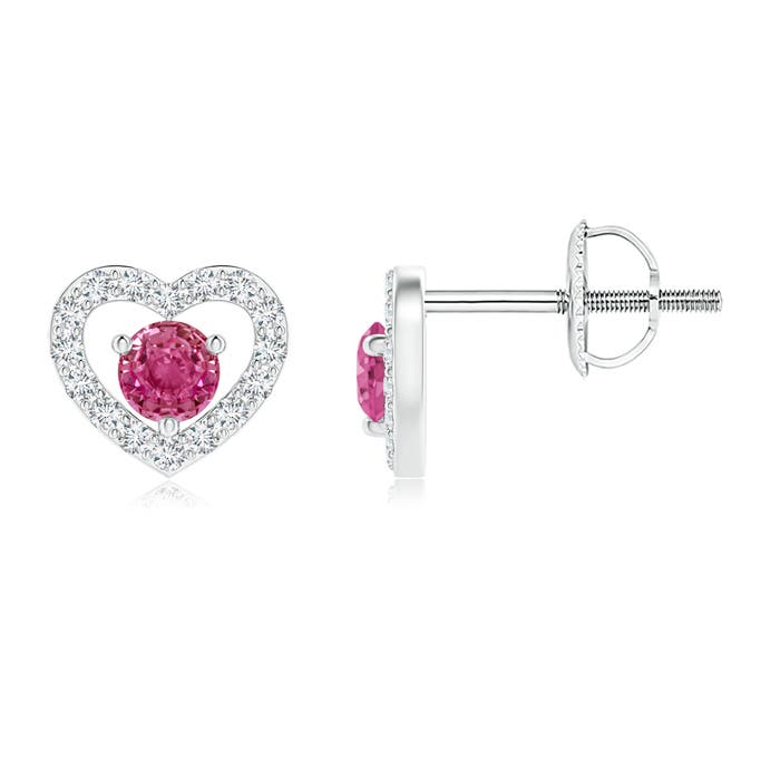 AAAA - Pink Sapphire / 0.23 CT / 14 KT White Gold