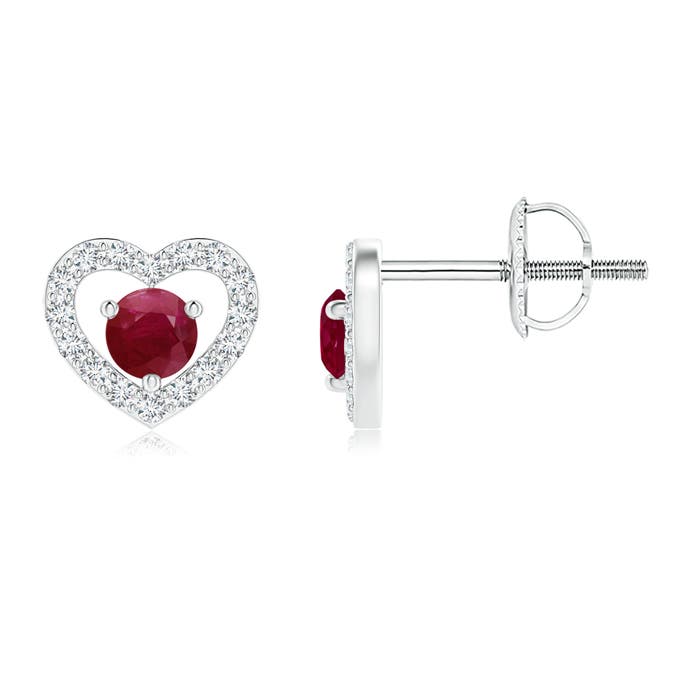 A - Ruby / 0.24 CT / 14 KT White Gold