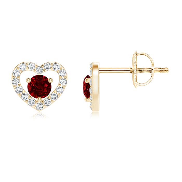 AAAA - Ruby / 0.24 CT / 14 KT Yellow Gold