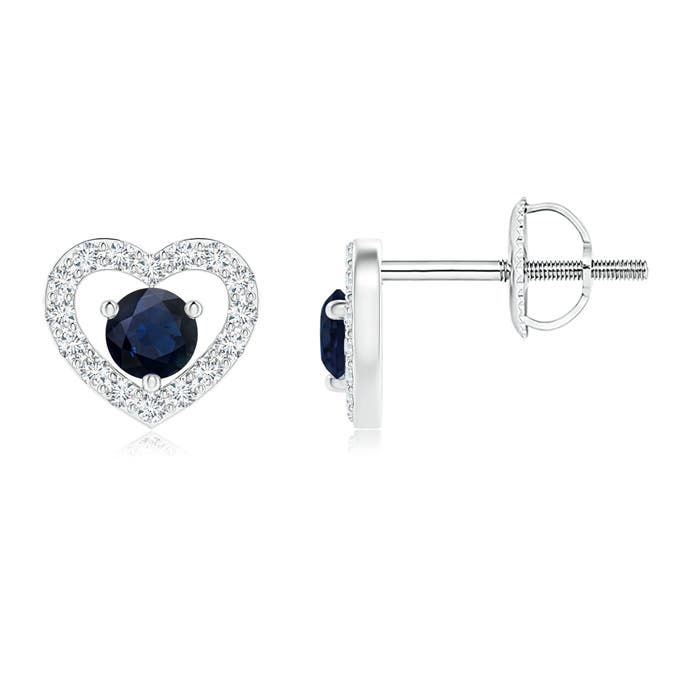 A - Blue Sapphire / 0.24 CT / 14 KT White Gold