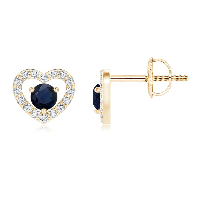 A - Blue Sapphire / 0.24 CT / 14 KT Yellow Gold