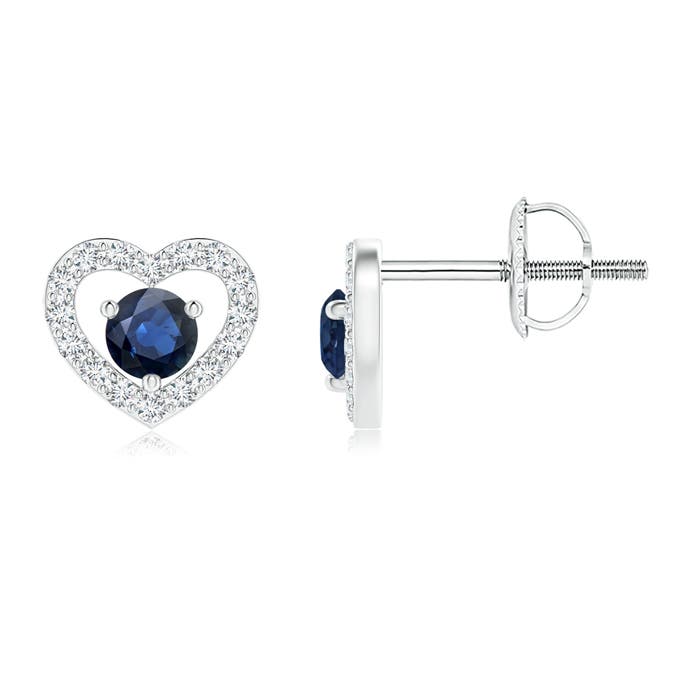 AA - Blue Sapphire / 0.24 CT / 14 KT White Gold