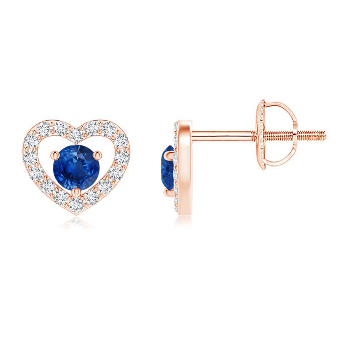 AAA - Blue Sapphire / 0.24 CT / 14 KT Rose Gold