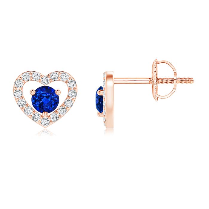 AAAA - Blue Sapphire / 0.24 CT / 14 KT Rose Gold