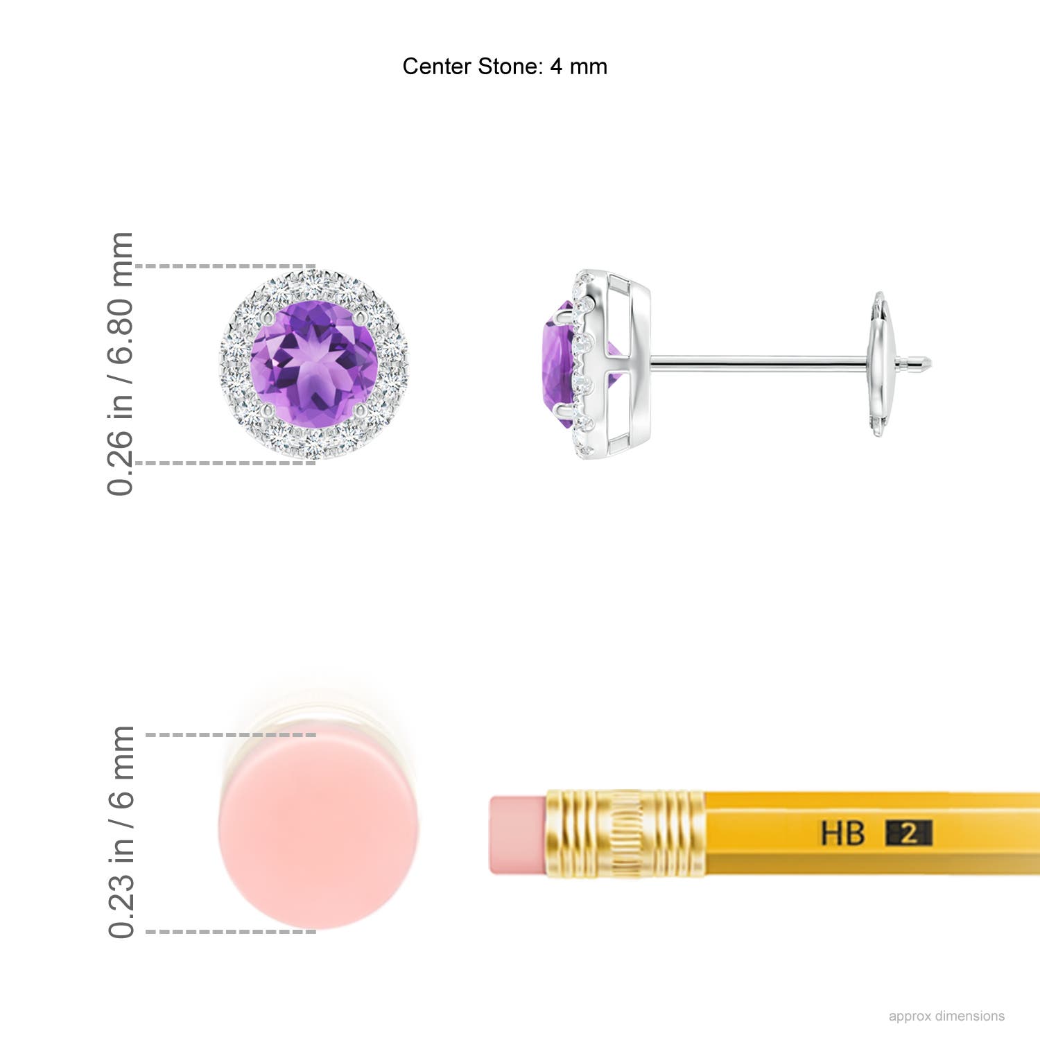 A - Amethyst / 0.64 CT / 14 KT White Gold