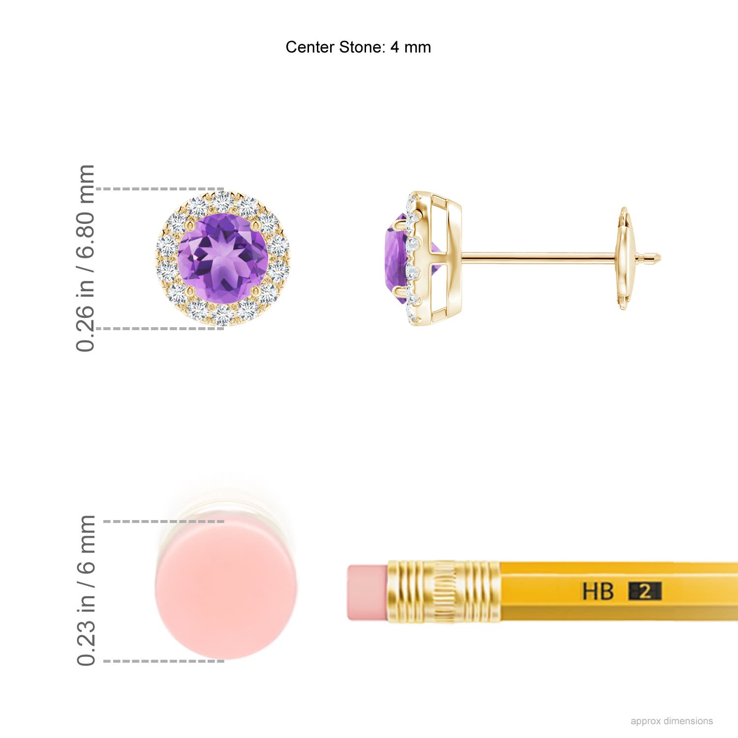 A - Amethyst / 0.64 CT / 14 KT Yellow Gold