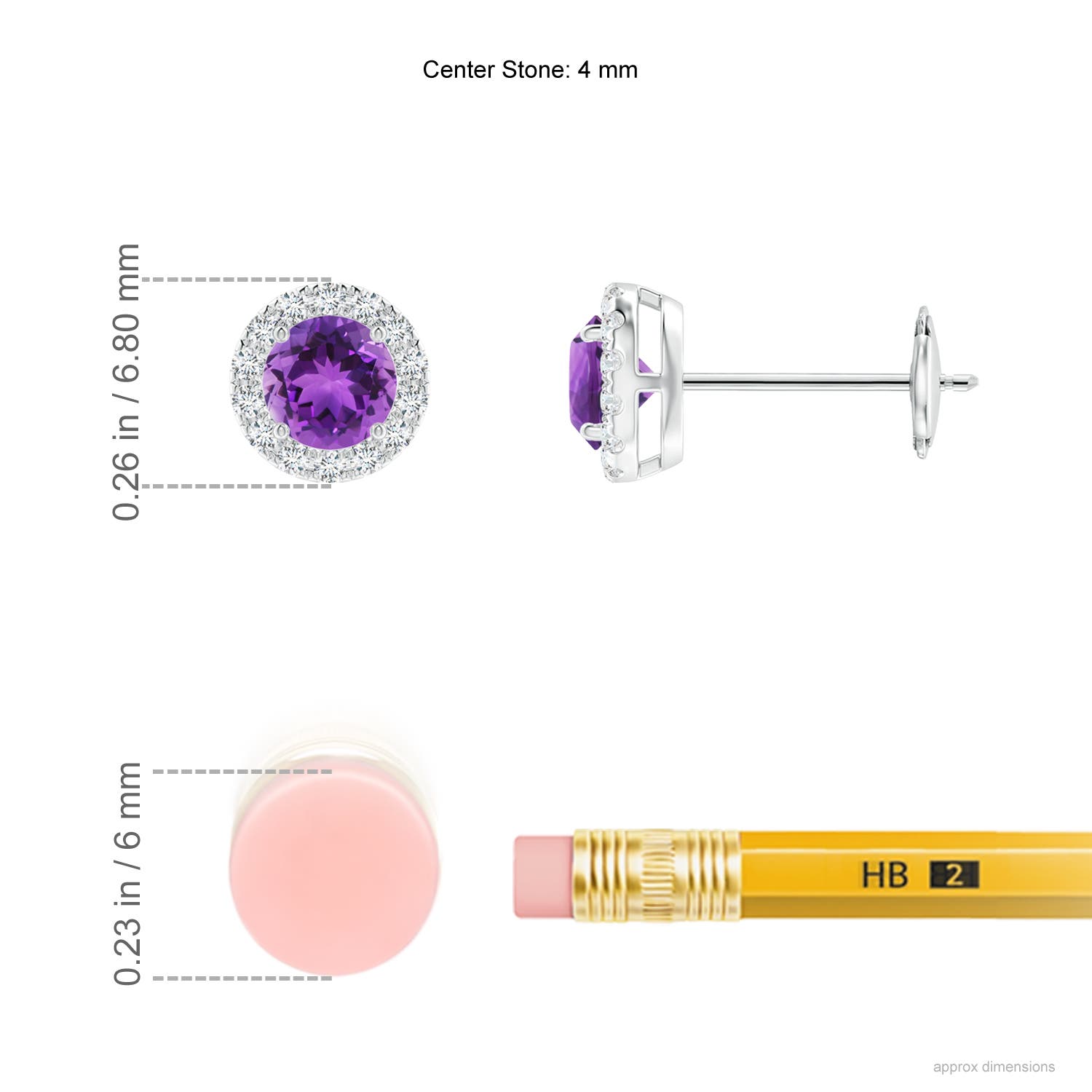 AAA - Amethyst / 0.64 CT / 14 KT White Gold