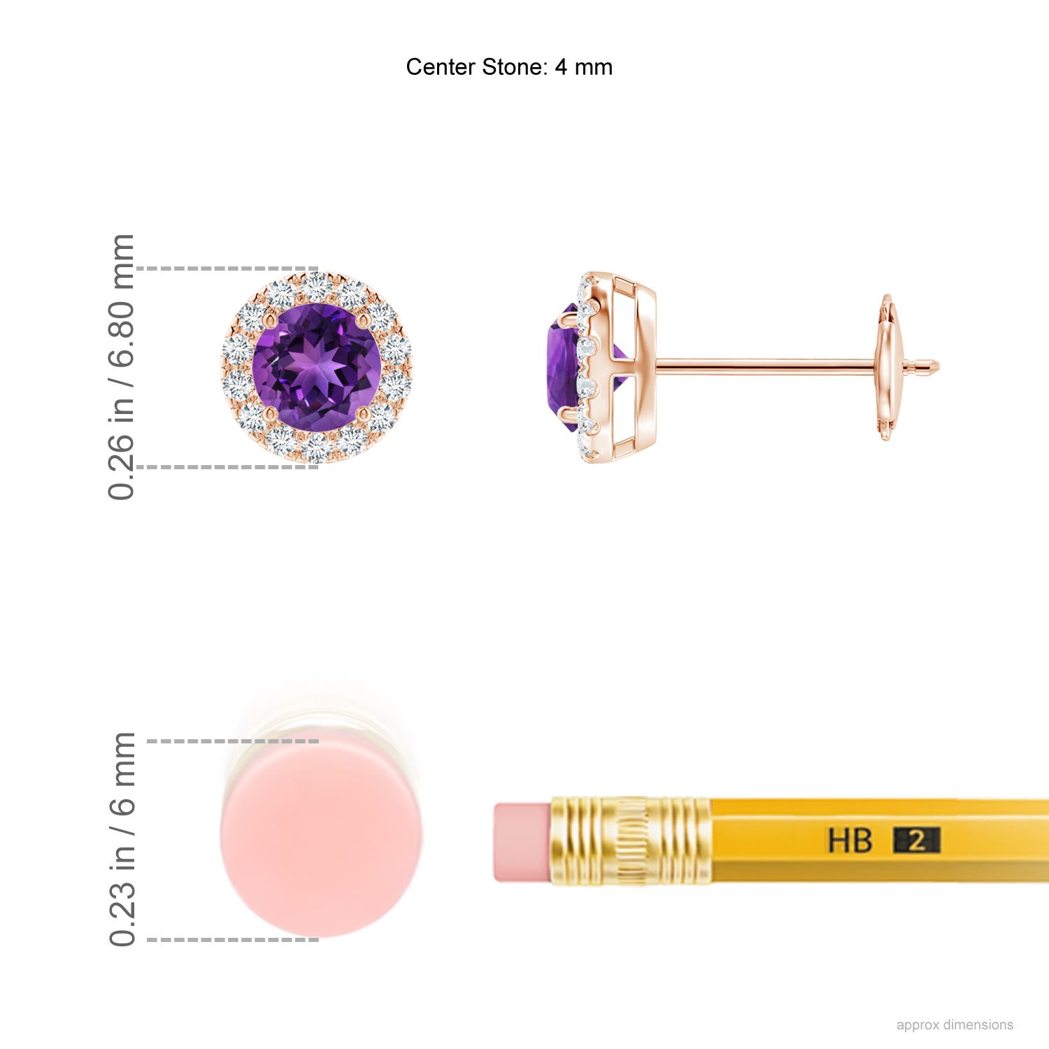 AAAA - Amethyst / 0.64 CT / 14 KT Rose Gold