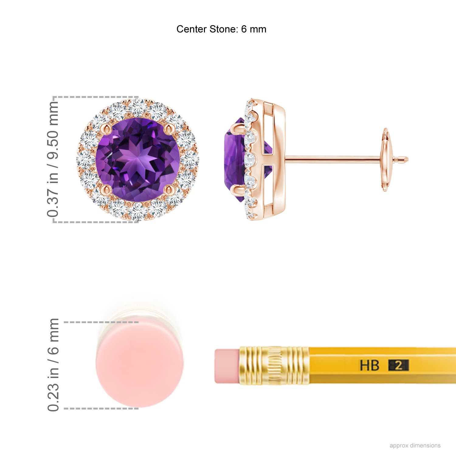 AAAA - Amethyst / 1.98 CT / 14 KT Rose Gold