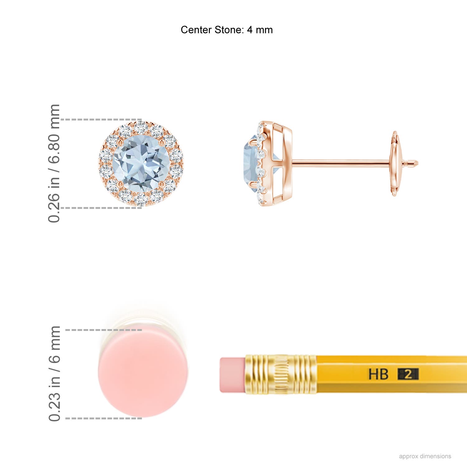 A - Aquamarine / 0.54 CT / 14 KT Rose Gold