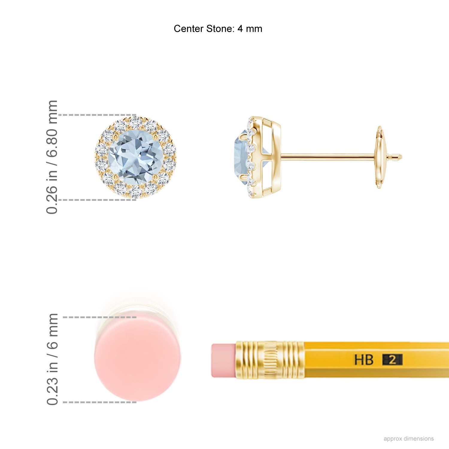 A - Aquamarine / 0.54 CT / 14 KT Yellow Gold