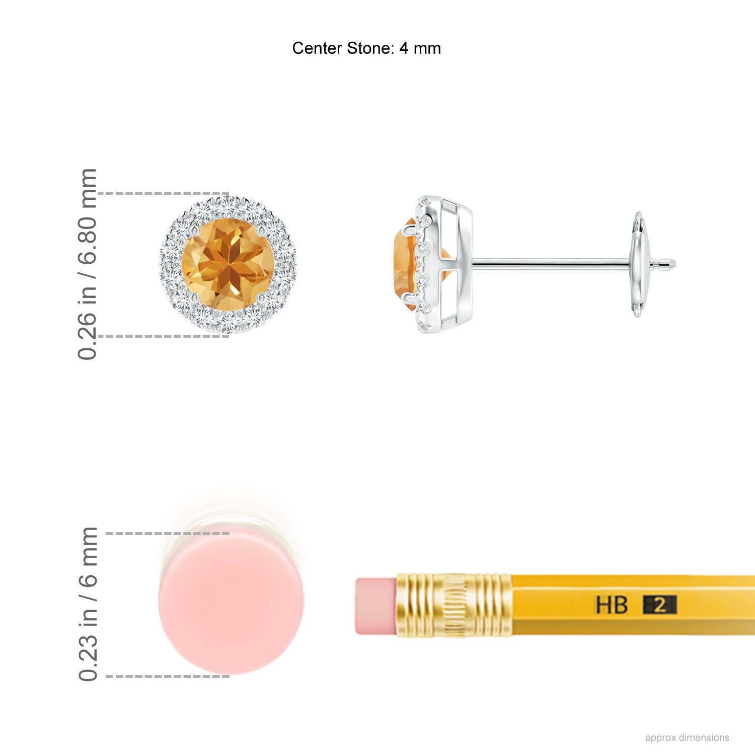 A - Citrine / 0.6 CT / 14 KT White Gold