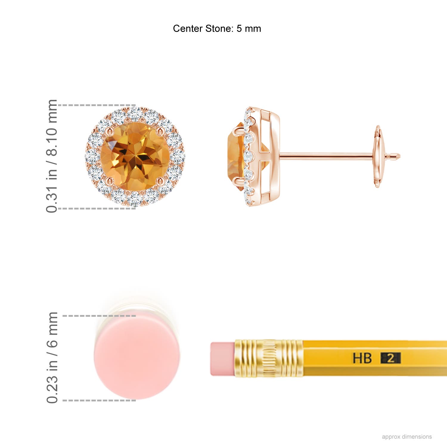 AA - Citrine / 1.16 CT / 14 KT Rose Gold