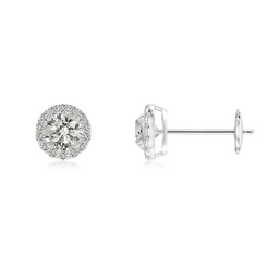 Halo White Gold Diamond Earrings