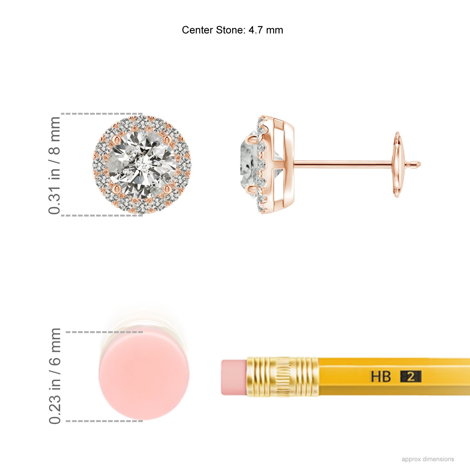 K, I3 / 1 CT / 14 KT Rose Gold