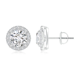 6mm HSI2 Claw-Set Diamond Halo Stud Earrings in P950 Platinum